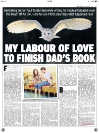Piers Torday on finishing Death of an Owl by Paul Torday for Daily Express